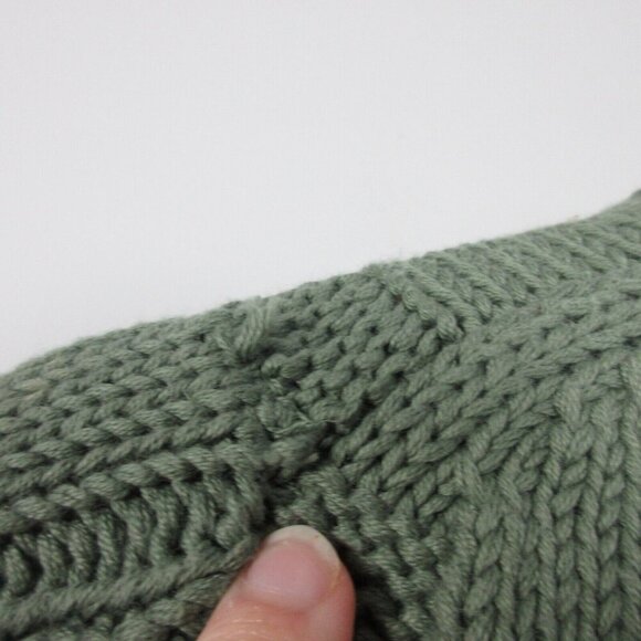 L.L.BEAN Women's Double L Cable Knit Sweater Crewneck Pullover Green XS 642 - Picture 8 of 11